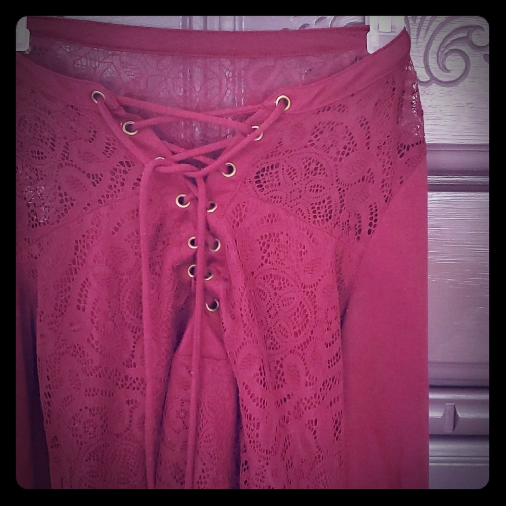 Red date night fall top